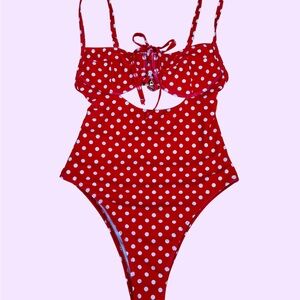 Polka Dot One-Piece Womens Swimsuit
